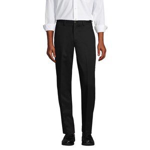 NWT LANDS' END MEN'S TRADITIONAL FIT NO IRON CHINO PANTS BLACK 31, 44